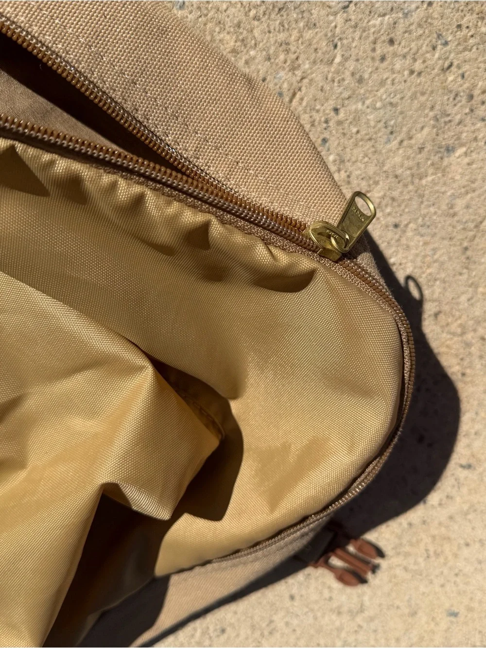 Eddie Bauer Edition Ford Khaki Canvas & Leather Garment Bag Luggage Travel Bag